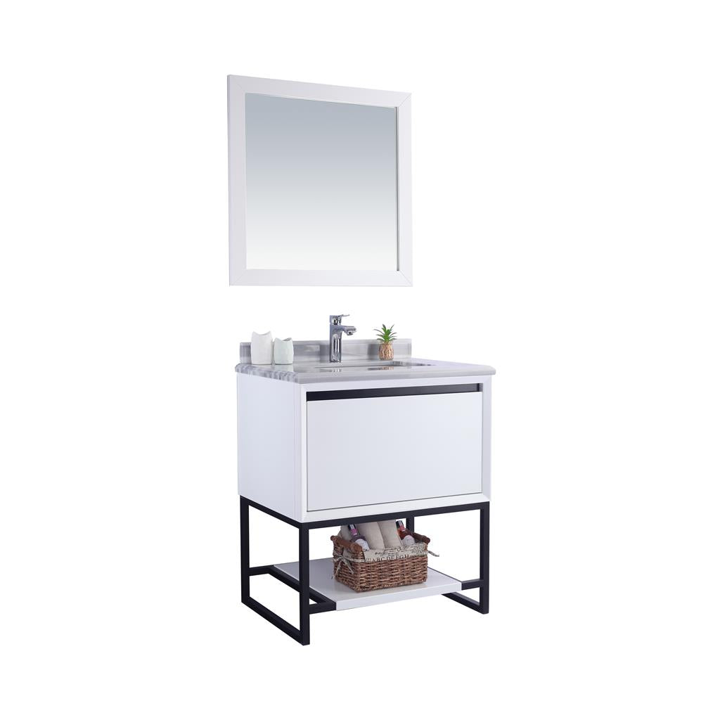 Laviva Alto 30" White Bathroom Vanity#top-options_white-stripes-marble-top