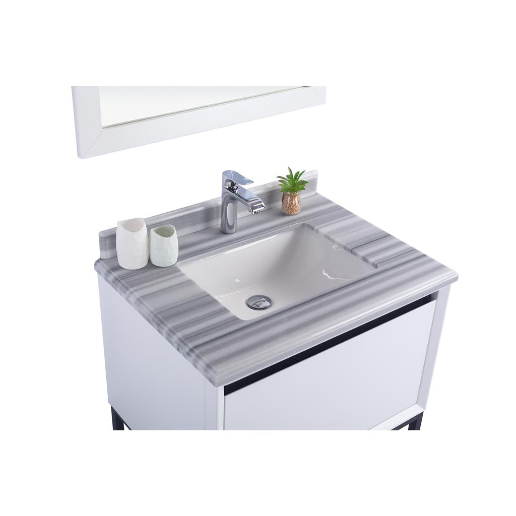 Laviva Alto 30" White Bathroom Vanity#top-options_white-stripes-marble-top