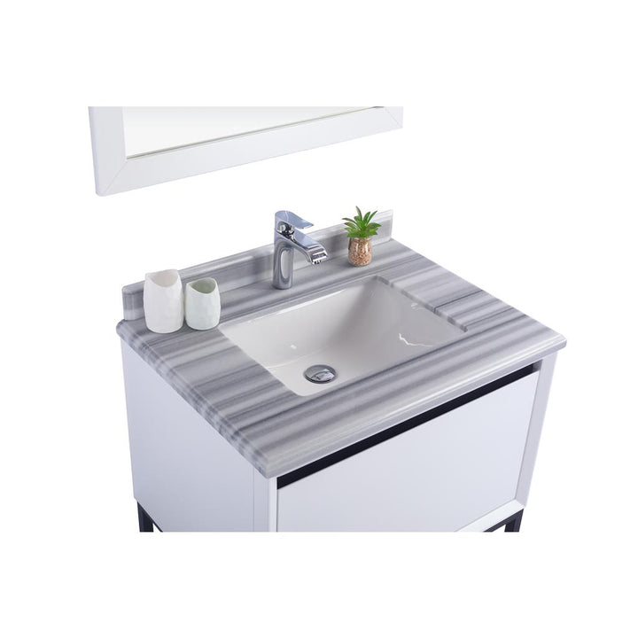 Laviva Alto 30" White Bathroom Vanity#top-options_white-stripes-marble-top