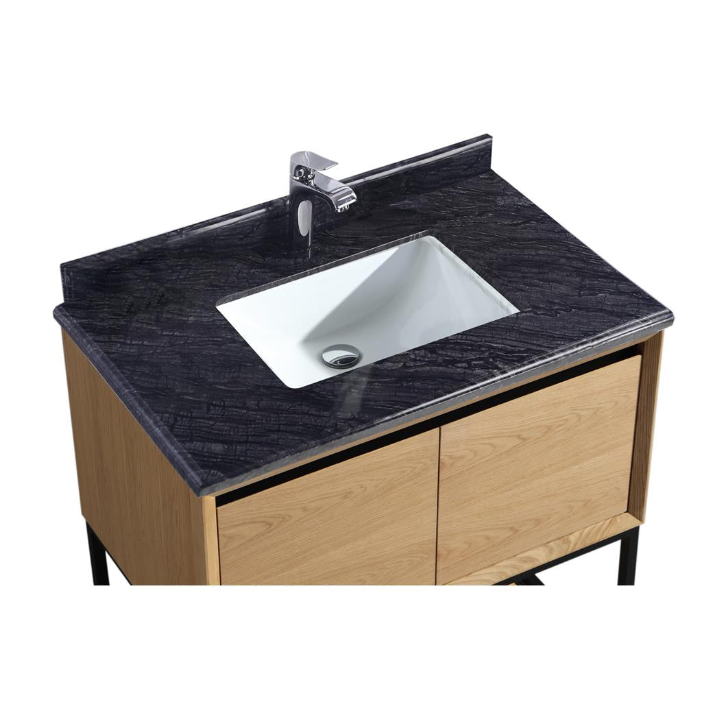 Laviva Alto 36" California White Oak Bathroom Vanity#top-options_black-wood-marble-top
