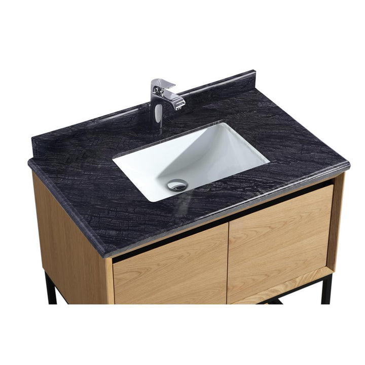 Laviva Alto 36" California White Oak Bathroom Vanity#top-options_black-wood-marble-top