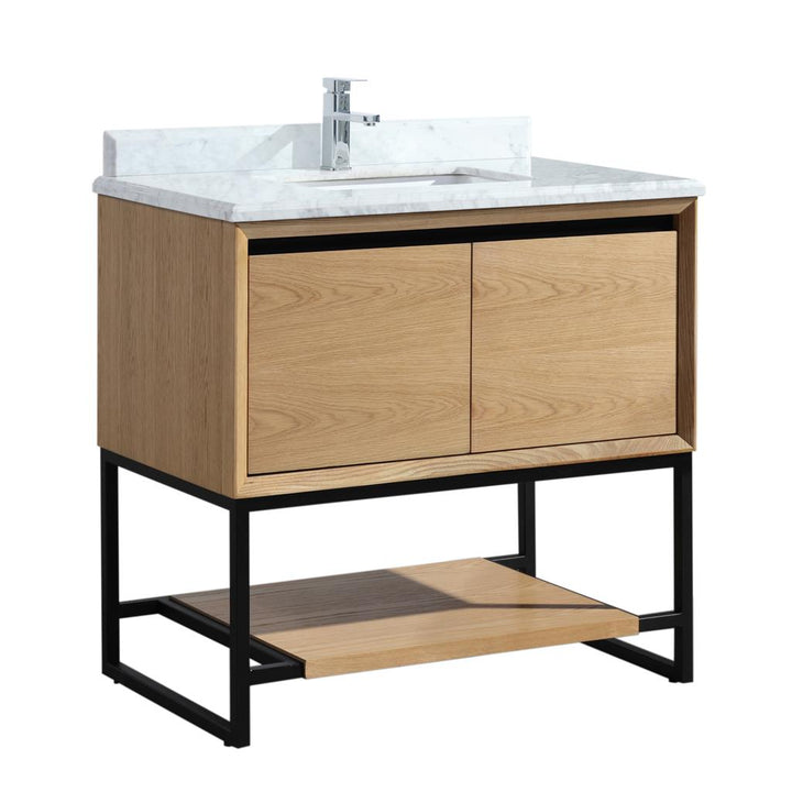 Laviva Alto 36" California White Oak Bathroom Vanity#top-options_white-carrara-marble-top