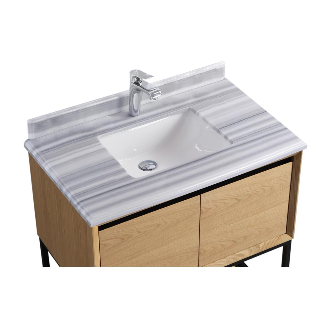 Laviva Alto 36" California White Oak Bathroom Vanity#top-options_white-stripes-marble-top