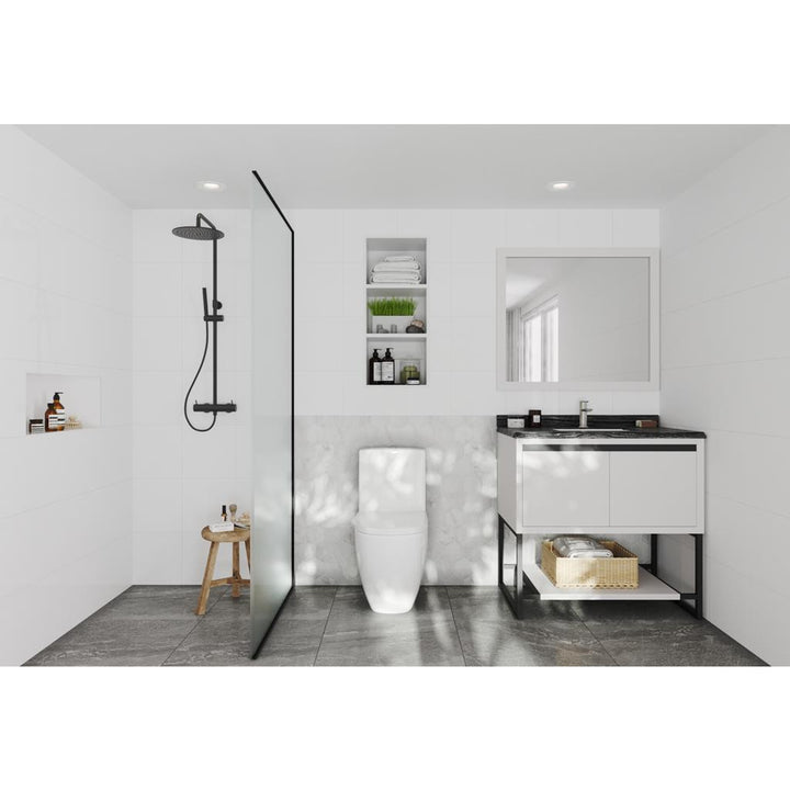 Laviva Alto 36" White Bathroom Vanity#top-options_black-wood-marble-top