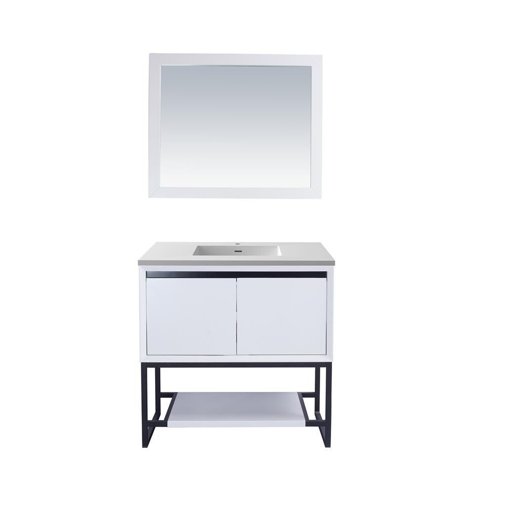 Laviva Alto 36" White Bathroom Vanity#top-options_matte-white-viva-stone-solid-surface-top