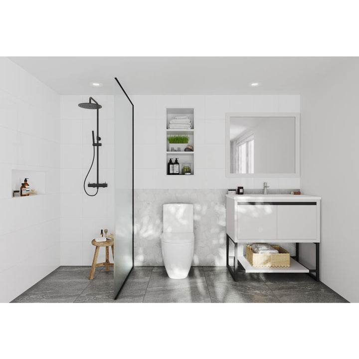 Laviva Alto 36" White Bathroom Vanity#top-options_matte-white-viva-stone-solid-surface-top