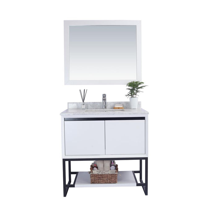 Laviva Alto 36" White Bathroom Vanity#top-options_white-carrara-marble-top
