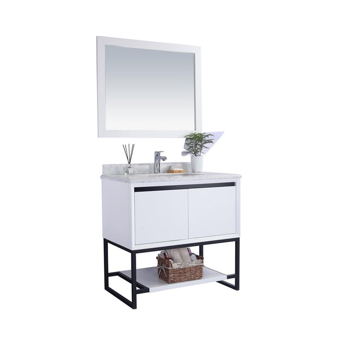 Laviva Alto 36" White Bathroom Vanity#top-options_white-carrara-marble-top
