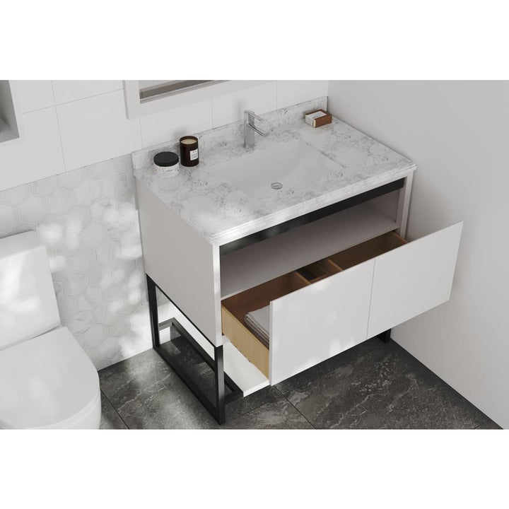 Laviva Alto 36" White Bathroom Vanity#top-options_white-carrara-marble-top
