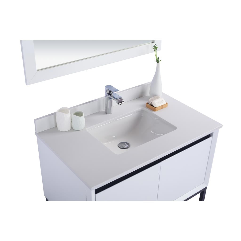 Laviva Alto 36" White Bathroom Vanity#top-options_white-quartz-top