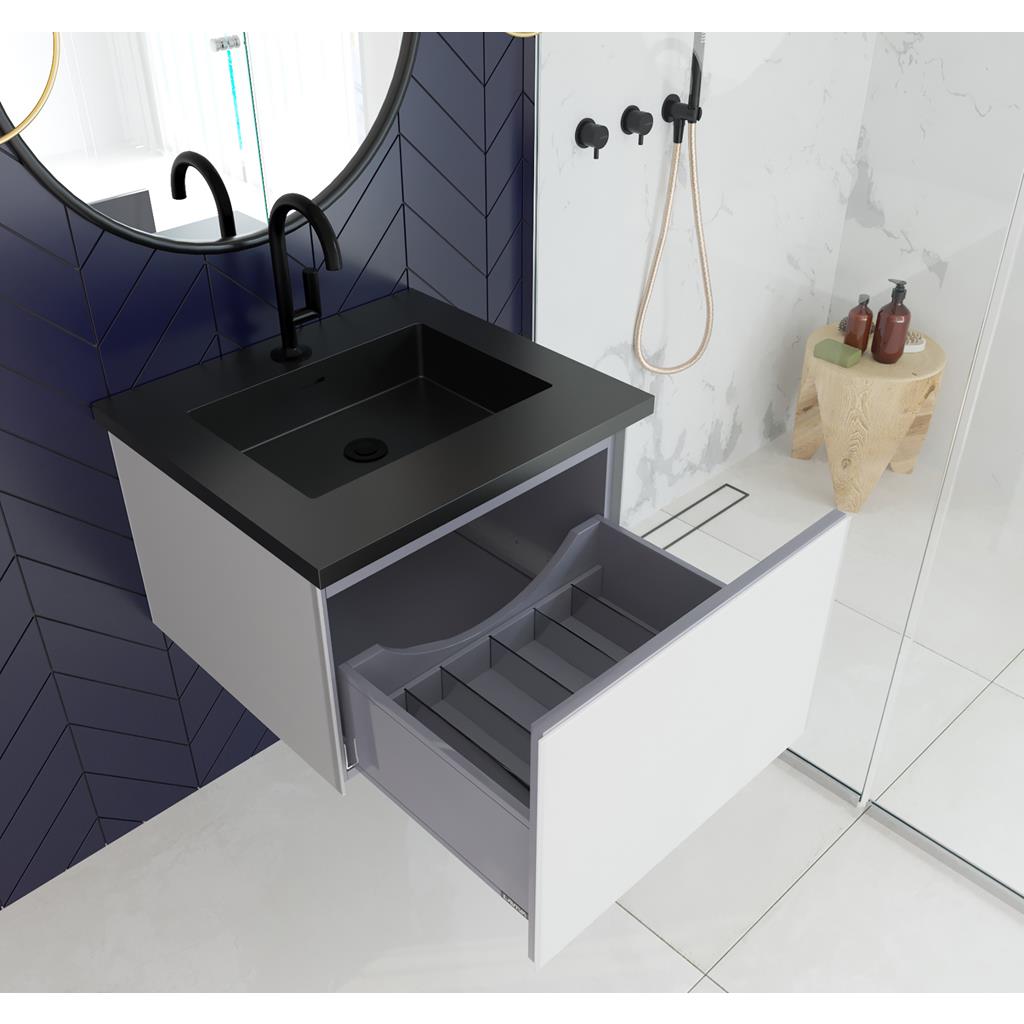 Laviva Vitri 24" Cloud White Bathroom Vanity Cabinet Only, No Top#top-options_cabinet-only-no-top