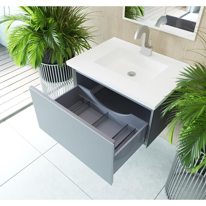 Laviva Vitri 30" Fossil Grey Bathroom Vanity#top-options_viva-stone-matte-white-solid-surface-top
