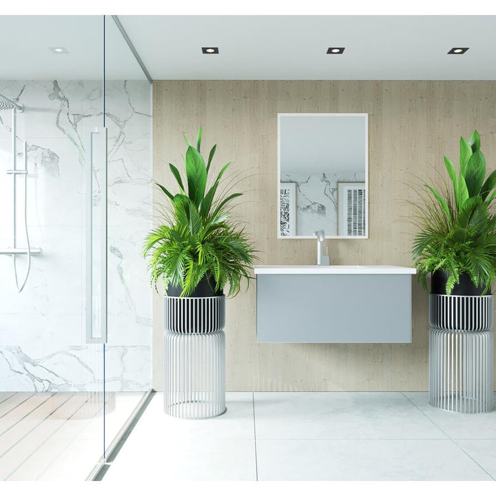 Laviva Vitri 36" Fossil Grey Bathroom Vanity#top-options_viva-stone-matte-white-solid-surface-top