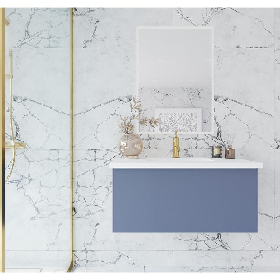 Laviva Vitri 36" Nautical Blue Bathroom Vanity#top-options_viva-stone-matte-white-solid-surface-top