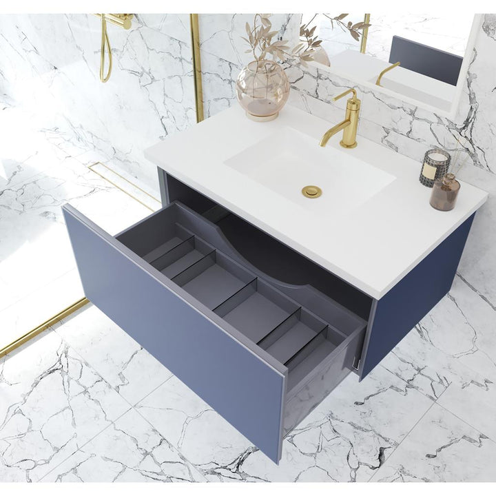 Laviva Vitri 36" Nautical Blue Bathroom Vanity#top-options_viva-stone-matte-white-solid-surface-top