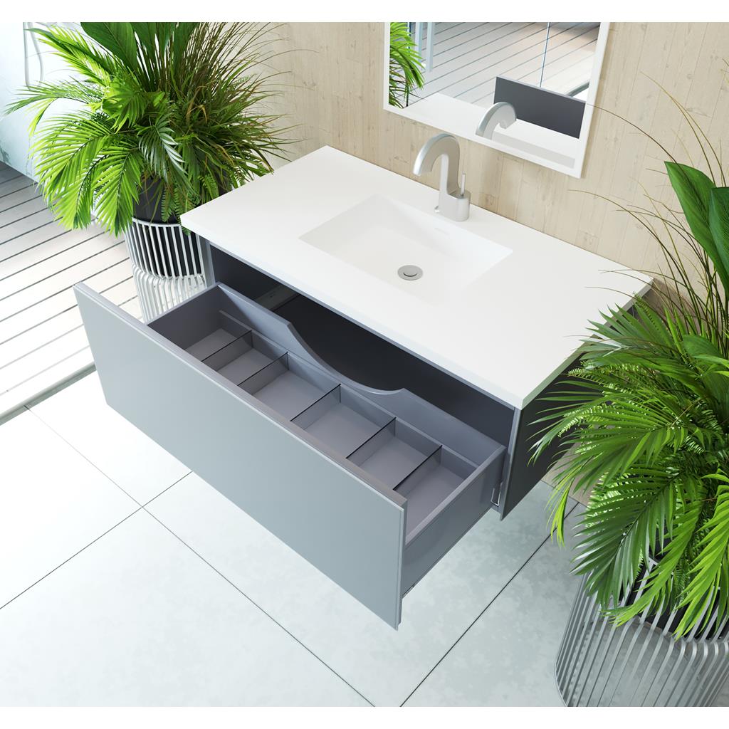 Laviva Vitri 42" Fossil Grey Bathroom Vanity Cabinet Only, No Top#top-options_cabinet-only-no-top