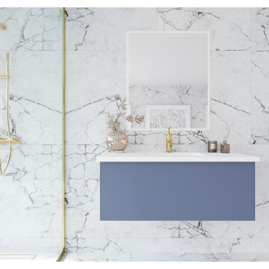 Laviva Vitri 42" Nautical Blue Bathroom Vanity#top-options_viva-stone-matte-white-solid-surface-top