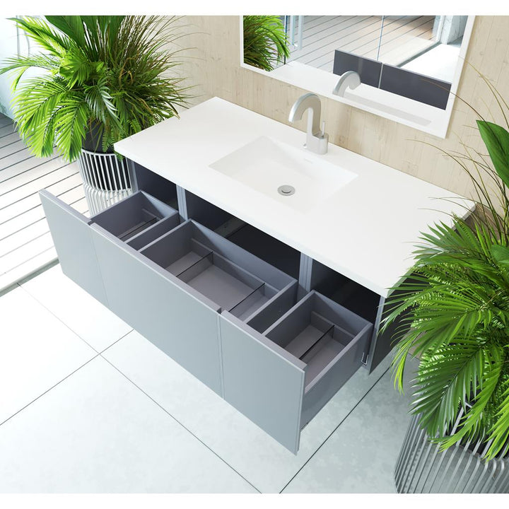 Laviva Vitri 48" Fossil Grey Bathroom Vanity Cabinet Only, No Top#top-options_cabinet-only-no-top