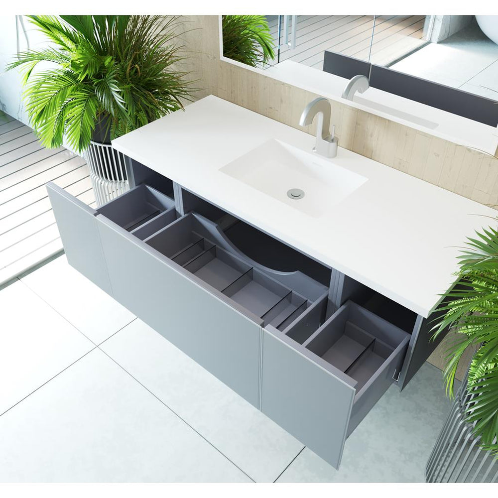 Laviva Vitri 54" Fossil Grey Bathroom Vanity#top-options_viva-stone-matte-white-solid-surface-top