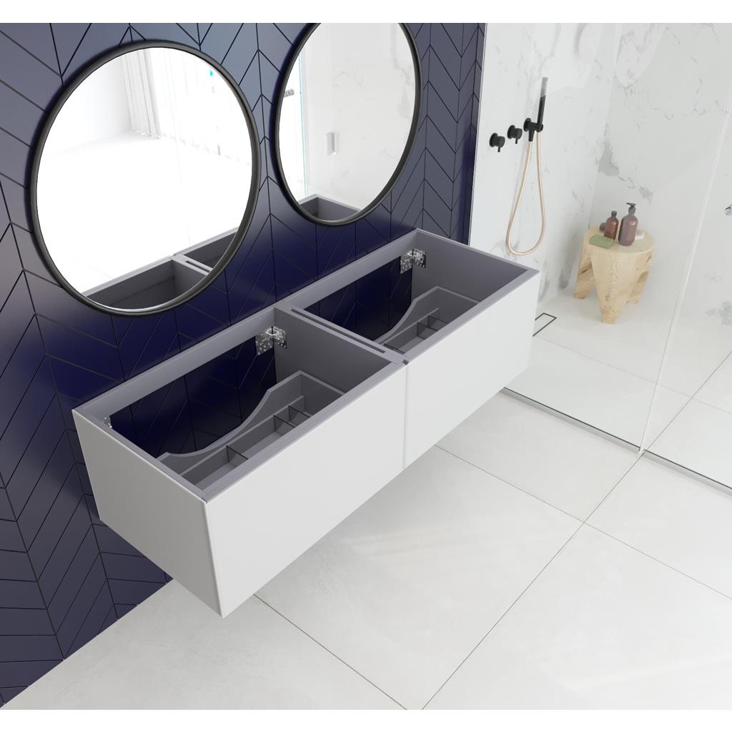 Laviva Vitri 60" Cloud White Double Sink Bathroom Vanity Cabinet Only, No Top#top-options_cabinet-only-no-top