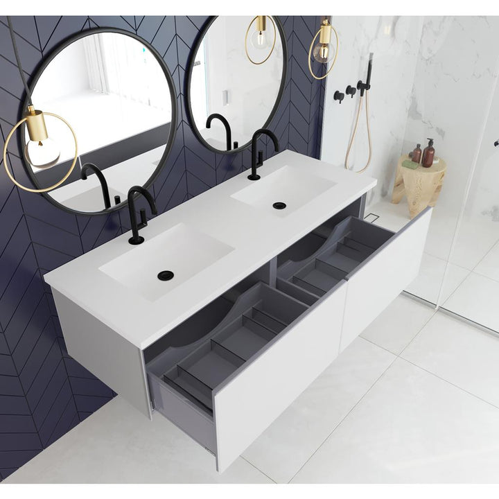 Laviva Vitri 60" Cloud White Double Sink Bathroom Vanity Cabinet Only, No Top#top-options_cabinet-only-no-top