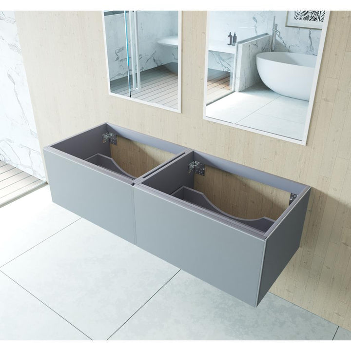 Laviva Vitri 60" Fossil Grey Double Sink Bathroom Vanity Cabinet Only, No Top#top-options_cabinet-only-no-top