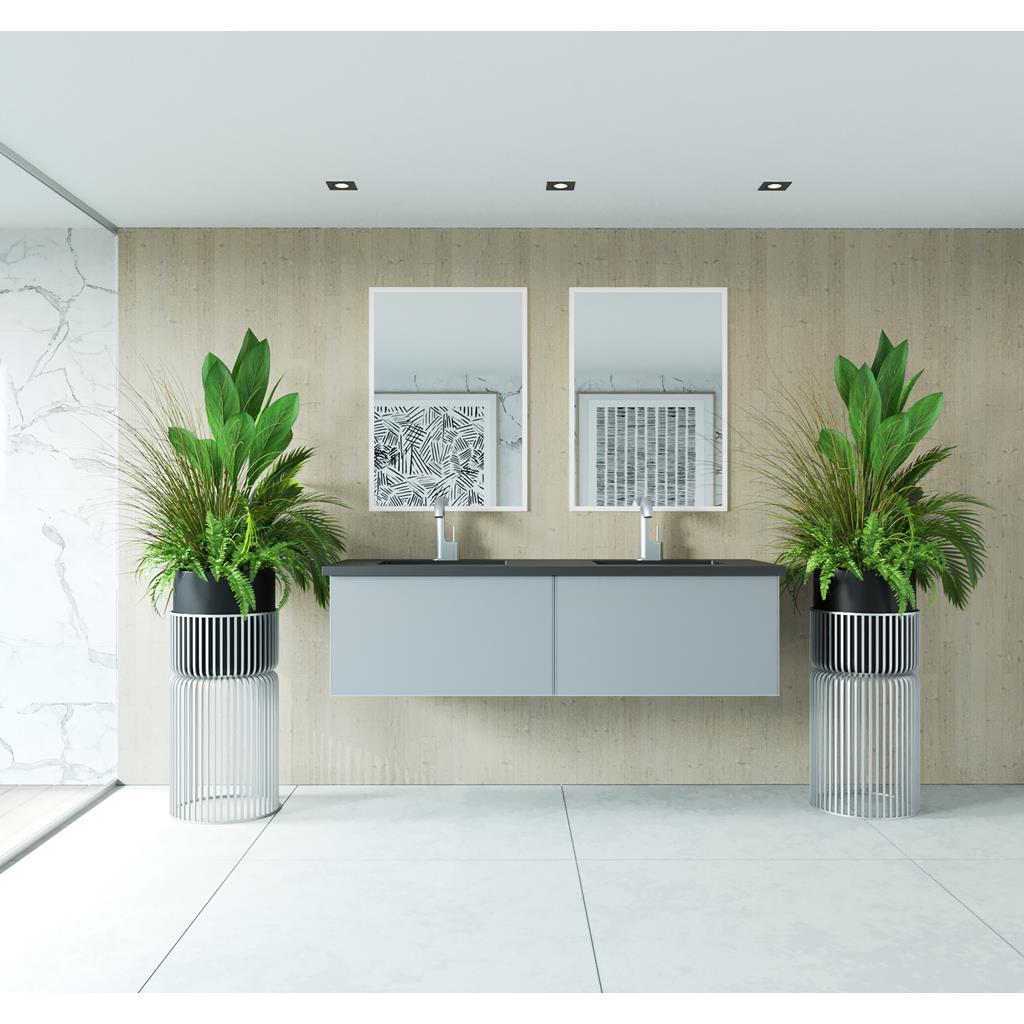 Laviva Vitri 60" Fossil Grey Double Sink Bathroom Vanity Cabinet Only, No Top#top-options_cabinet-only-no-top