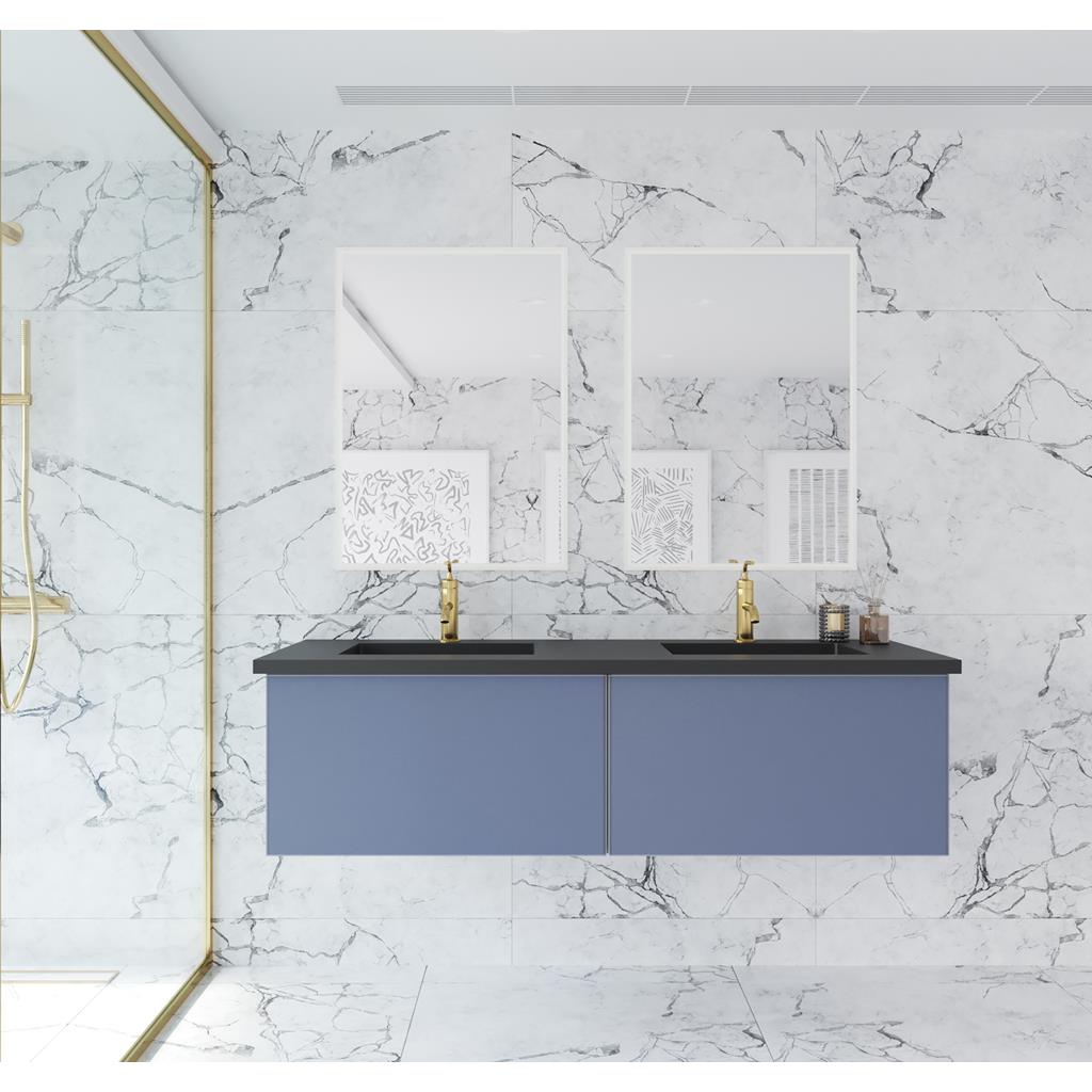 Laviva Vitri 60" Nautical Blue Double Sink Bathroom Vanity Cabinet Only, No Top#top-options_cabinet-only-no-top
