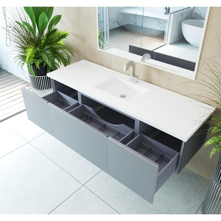 Laviva Vitri 66" Fossil Grey Single Sink Bathroom Vanity Cabinet Only, No Top#top-options_cabinet-only-no-top