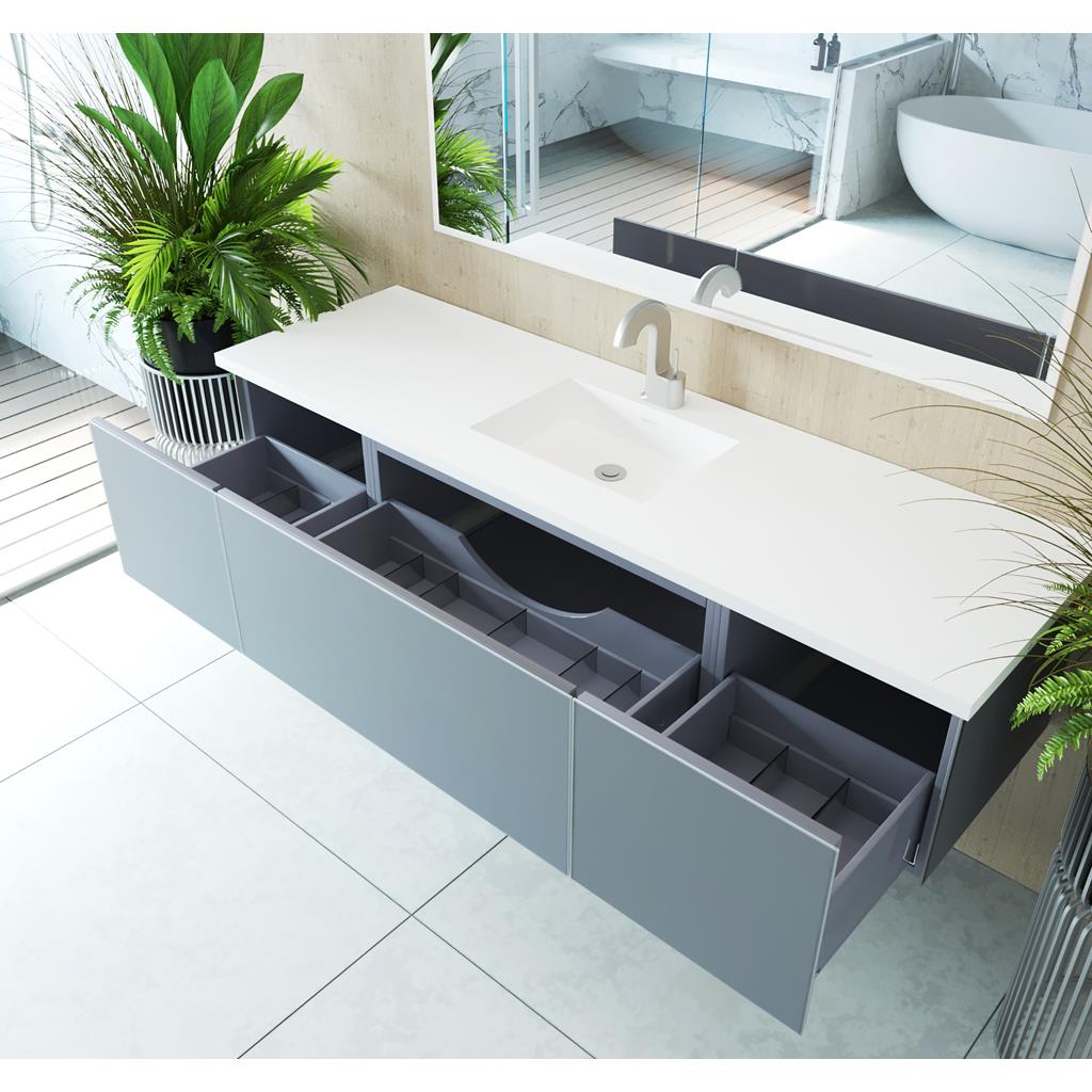 Laviva Vitri 72" Fossil Grey Single Sink Bathroom Vanity#top-options_viva-stone-matte-white-solid-surface-top