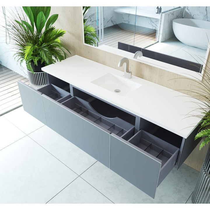 Laviva Vitri 72" Fossil Grey Single Sink Bathroom Vanity#top-options_viva-stone-matte-white-solid-surface-top