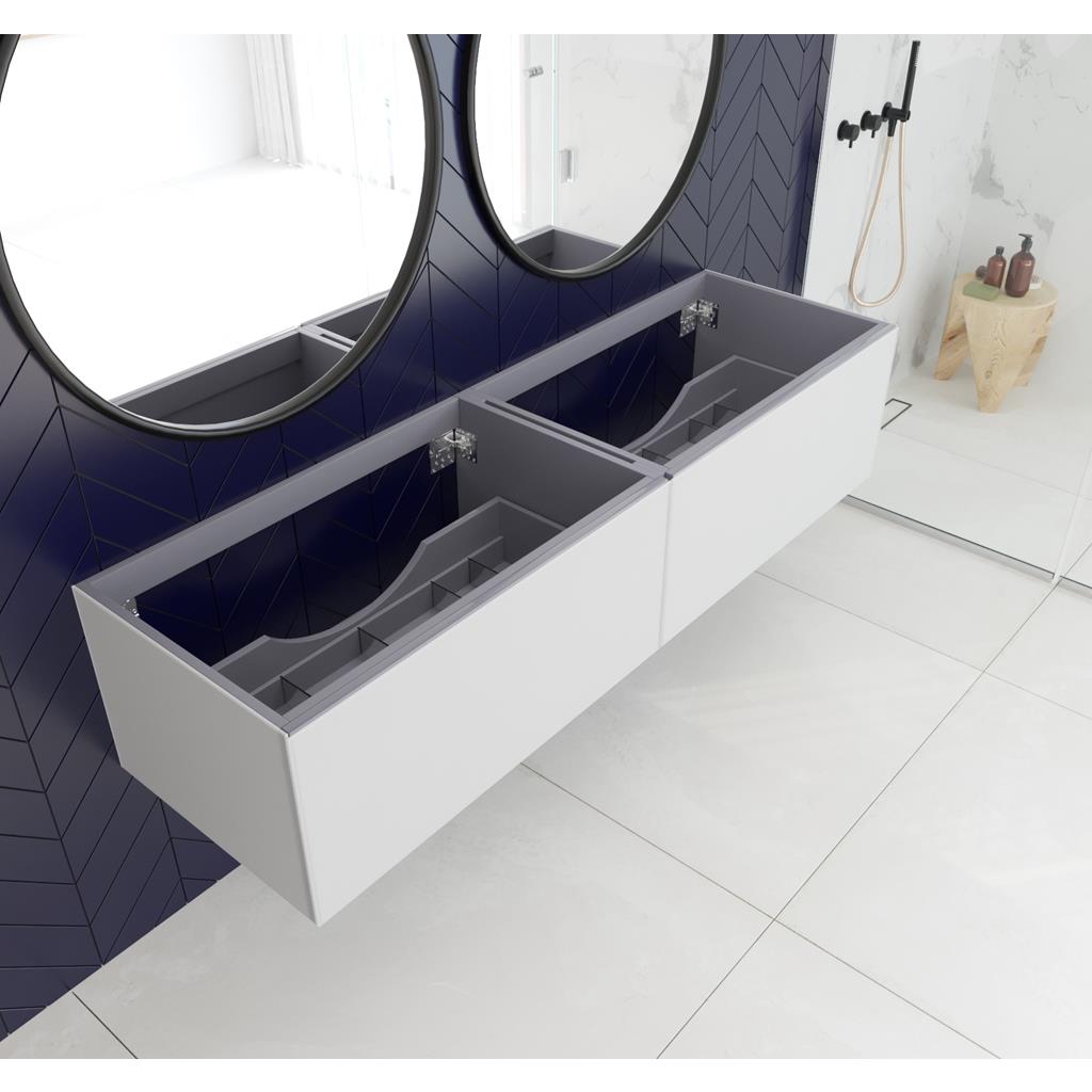 Laviva Vitri 72" Cloud White Double Sink Bathroom Vanity Cabinet Only, No Top#top-options_cabinet-only-no-top
