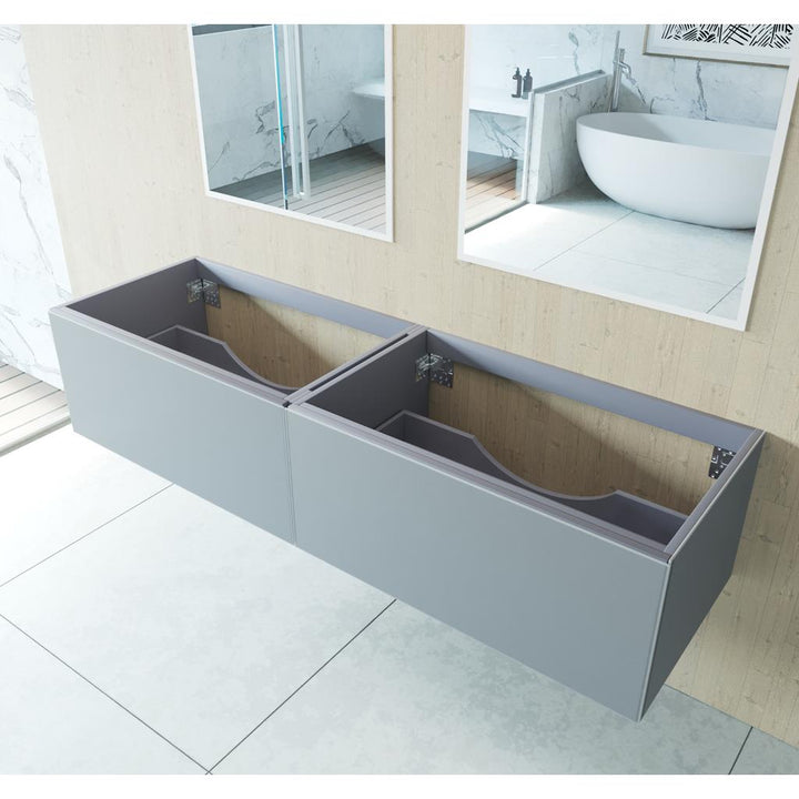 Laviva Vitri 72" Fossil Grey Double Sink Bathroom Vanity Cabinet Only, No Top#top-options_cabinet-only-no-top