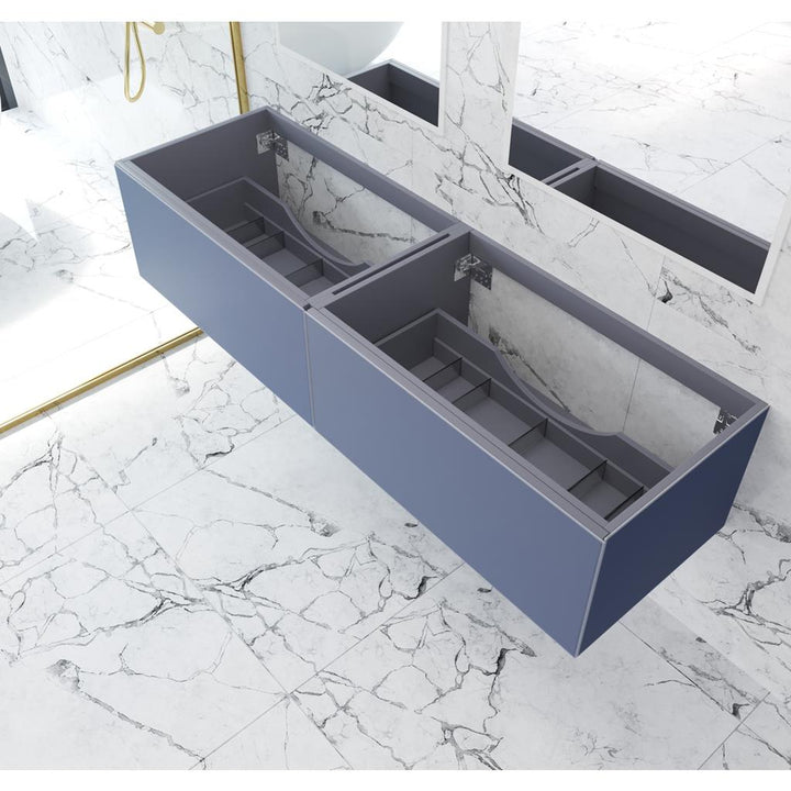Laviva Vitri 72" Nautical Blue Double Sink Bathroom Vanity Cabinet Only, No Top#top-options_cabinet-only-no-top