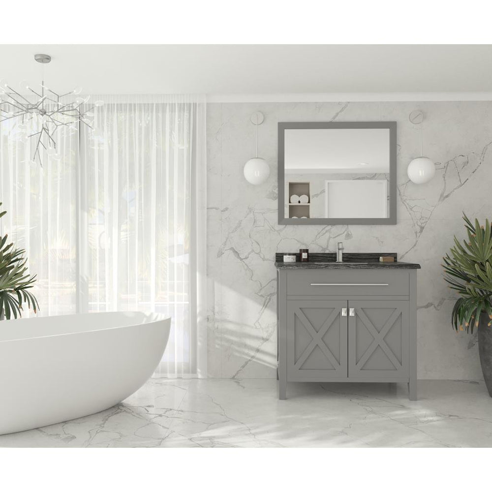Laviva Wimbledon 36" Grey Bathroom Vanity#top-options_black-wood-marble-top