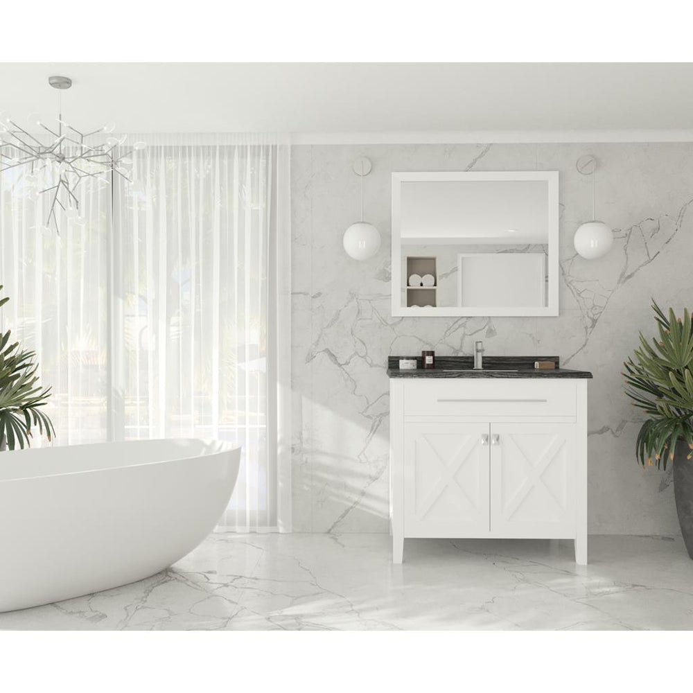 Laviva Wimbledon 36" White Bathroom Vanity#top-options_black-wood-marble-top