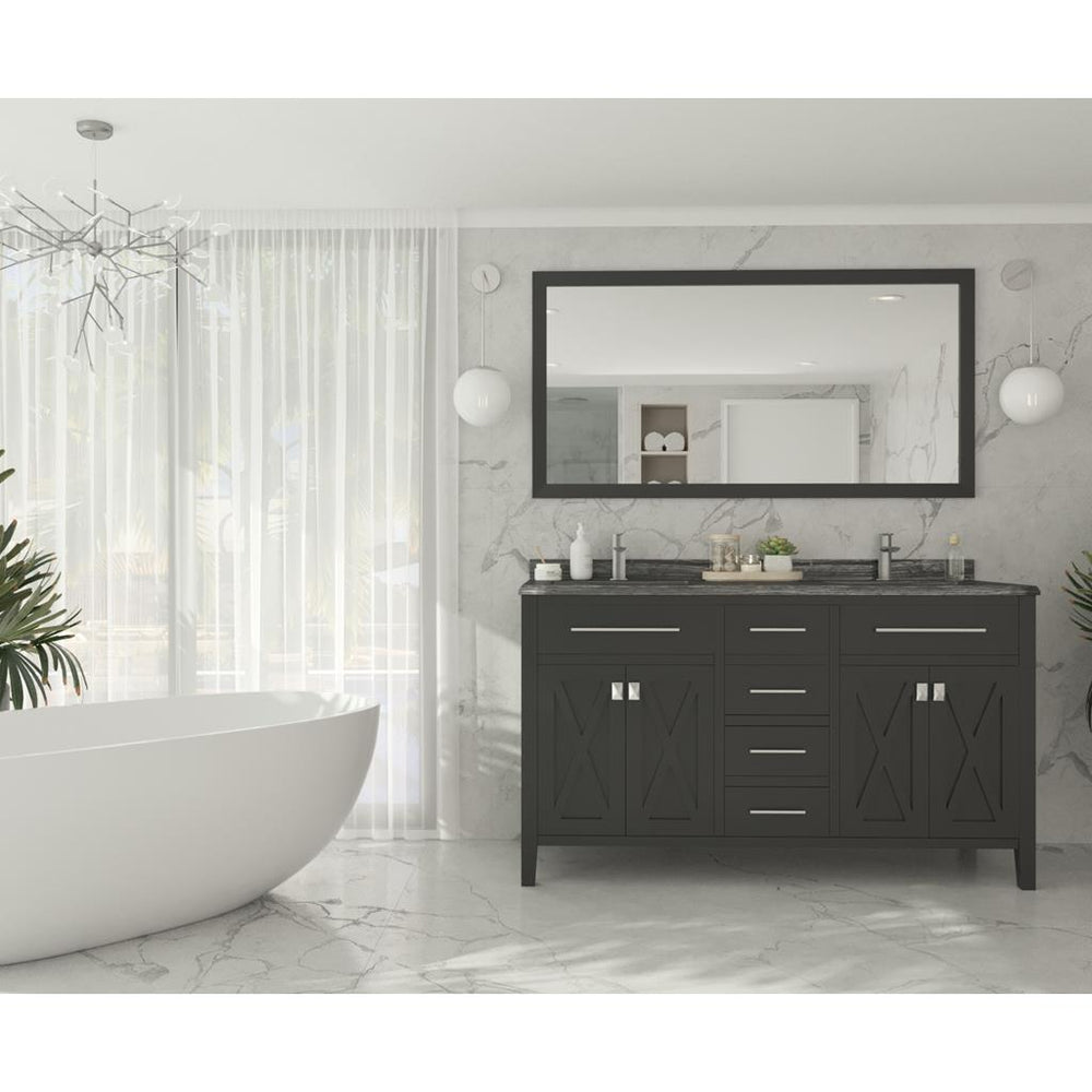 Laviva Wimbledon 60" Espresso Double Sink Bathroom Vanity#top-options_black-wood-marble-top