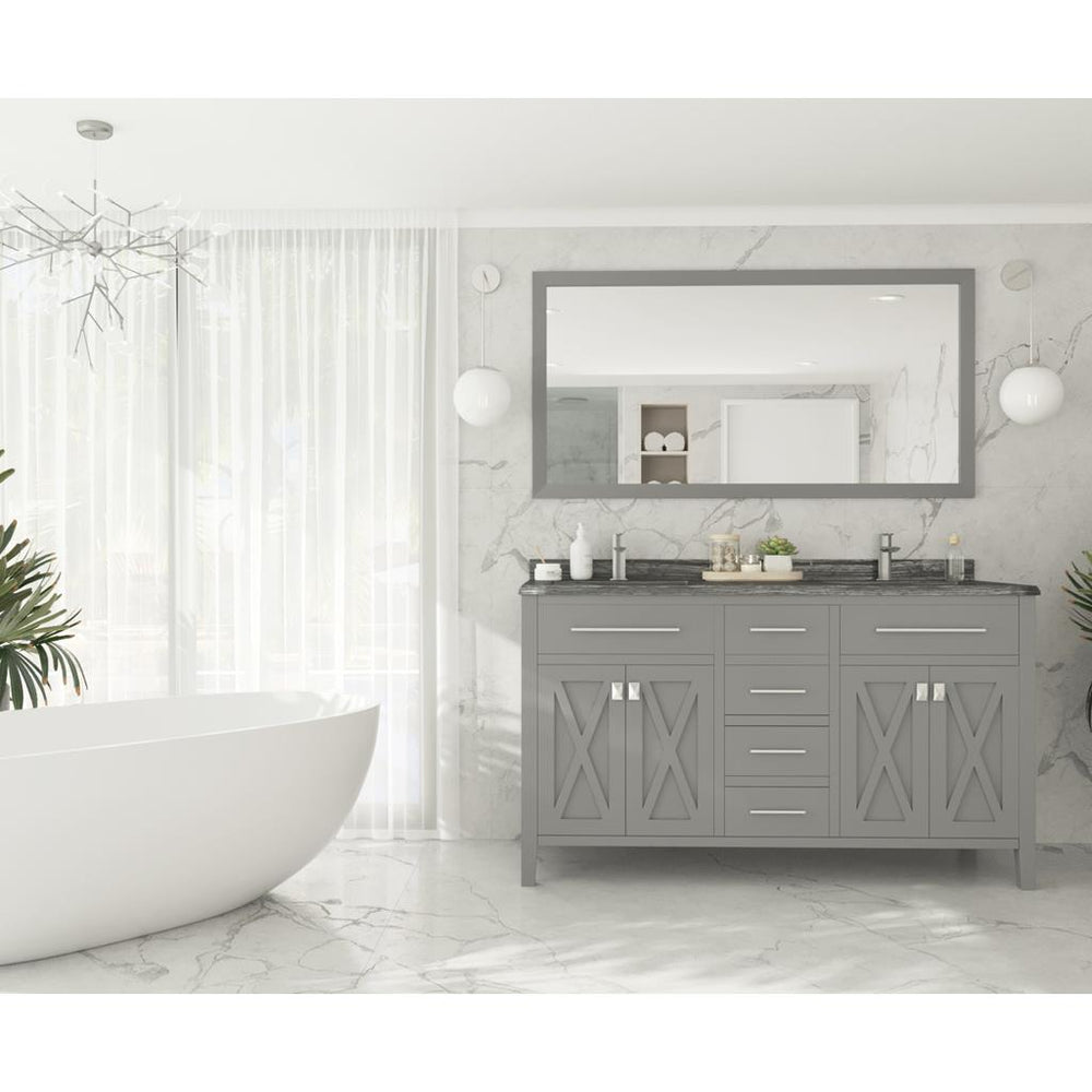 Laviva Wimbledon 60" Grey Double Sink Bathroom Vanity#top-options_black-wood-marble-top