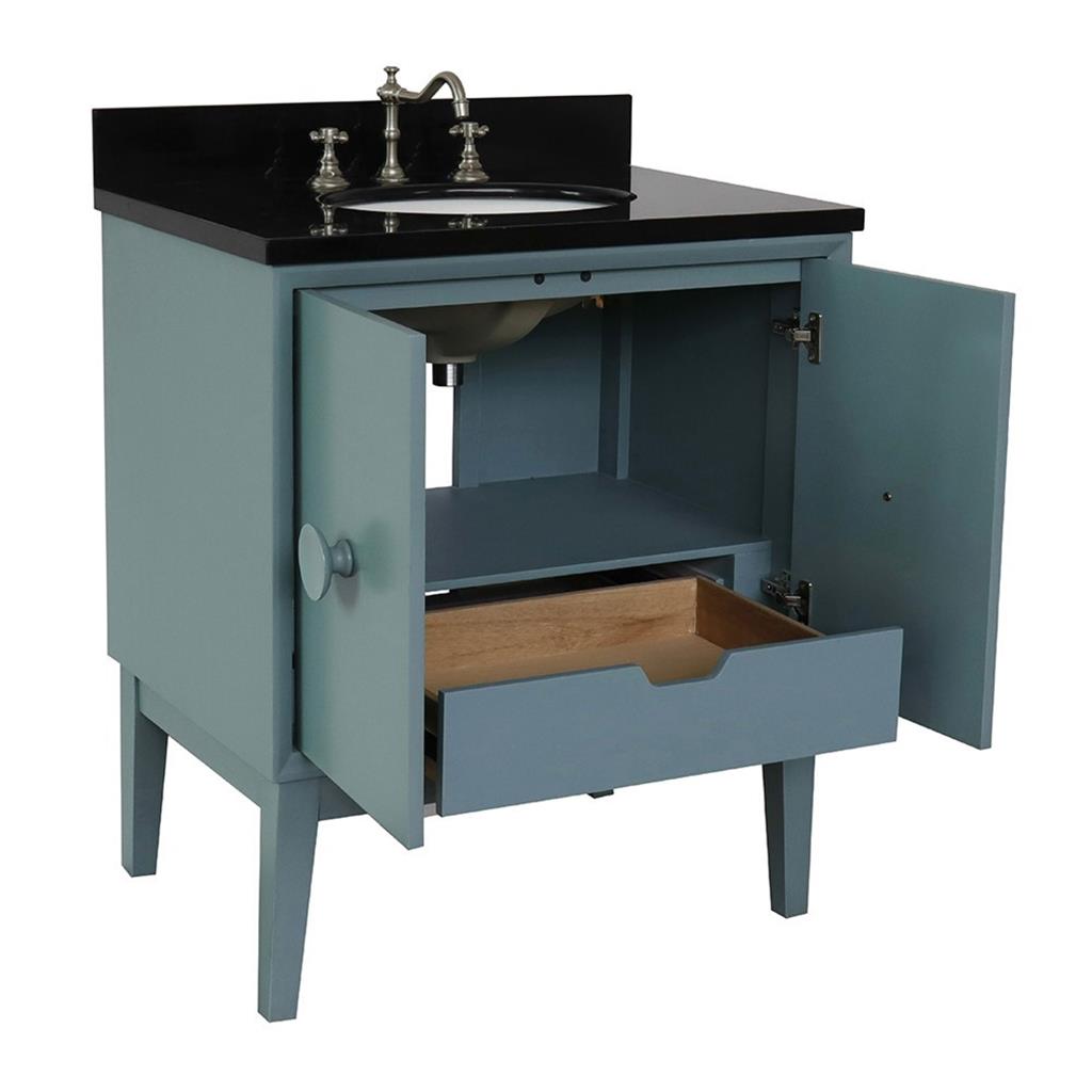 Bellaterra Home, Stora 31" Aqua Blue Vanity, Oval Sink, Black Galaxy Granite#top-options_black-galaxy-granite-top