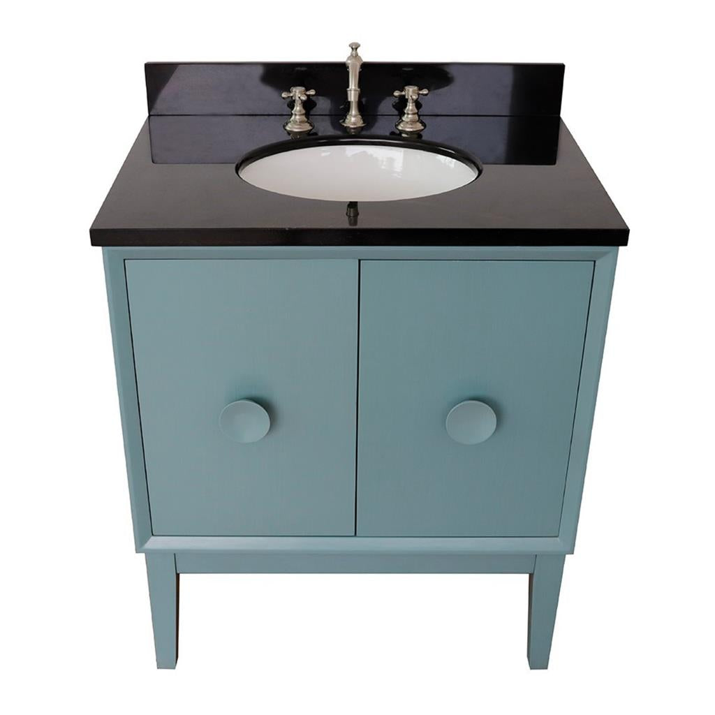 Bellaterra Home, Stora 31" Aqua Blue Vanity, Oval Sink, Black Galaxy Granite#top-options_black-galaxy-granite-top