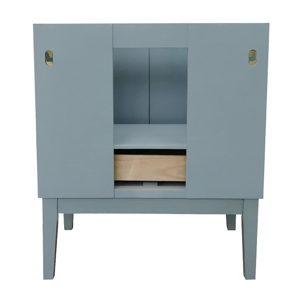 Bellaterra Home, Stora 31" Aqua Blue Vanity, Oval Sink, Gray Granite#top-options_gray-granite-top