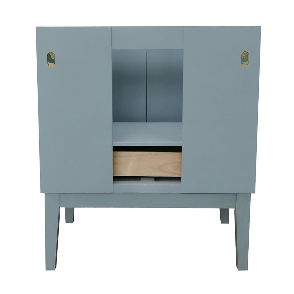 Bellaterra Home, Stora 31" Aqua Blue Vanity, Oval Sink, White Quartz#top-options_white-quartz-top