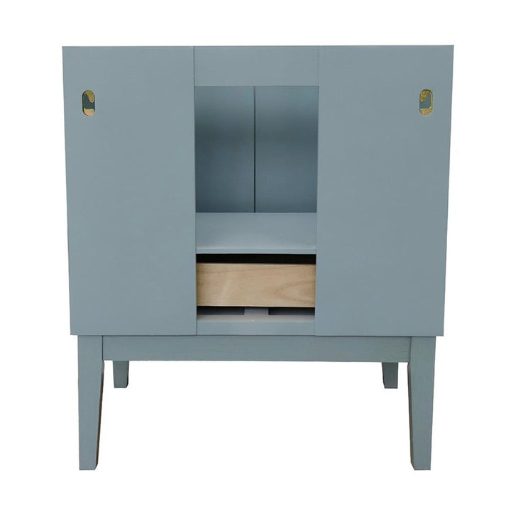 Bellaterra Home, Stora 31" Aqua Blue Vanity, Oval Sink, White Quartz#top-options_white-quartz-top