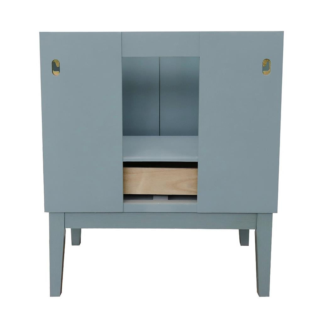 Bellaterra Home, Stora 31" Aqua Blue Vanity, Oval Sink, White Carrara Marble#top-options_white-carrara-marble-top