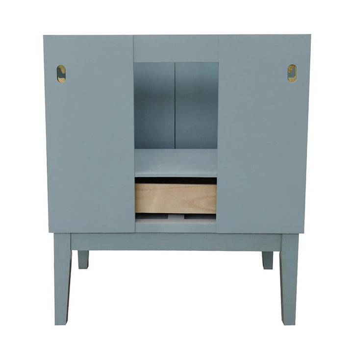Bellaterra Home, Stora 31" Aqua Blue Vanity, Oval Sink, White Carrara Marble#top-options_white-carrara-marble-top