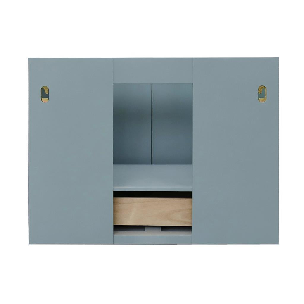 Bellaterra Home, Stora 31" Aqua Blue Wall Mount Vanity, Oval Sink, Gray Granite#top-options_gray-granite-top