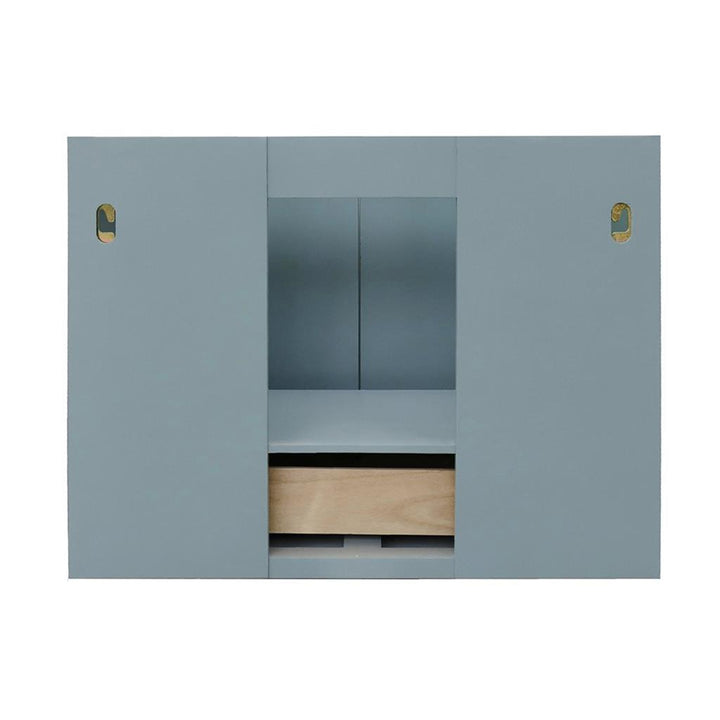 Bellaterra Home, Stora 31" Aqua Blue Wall Mount Vanity, Oval Sink, Gray Granite#top-options_gray-granite-top