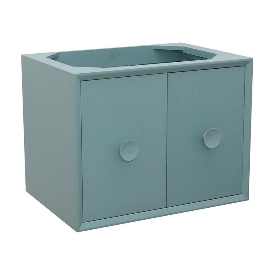 Bellaterra Home, Stora 30" Aqua Blue Wall Mount Vanity, Cabinet Only, Cabinet Only (No Top)#top-options_cabinet-only-(no-top)-top