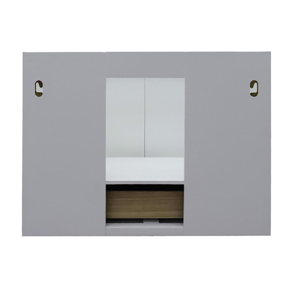 Bellaterra Home, Stora 31" White Wall Mount Vanity, Oval Sink, Gray Granite#top-options_gray-granite-top