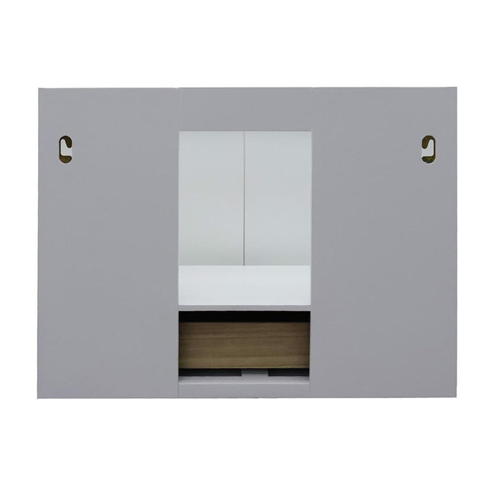 Bellaterra Home, Stora 31" White Wall Mount Vanity, Oval Sink, Gray Granite#top-options_gray-granite-top